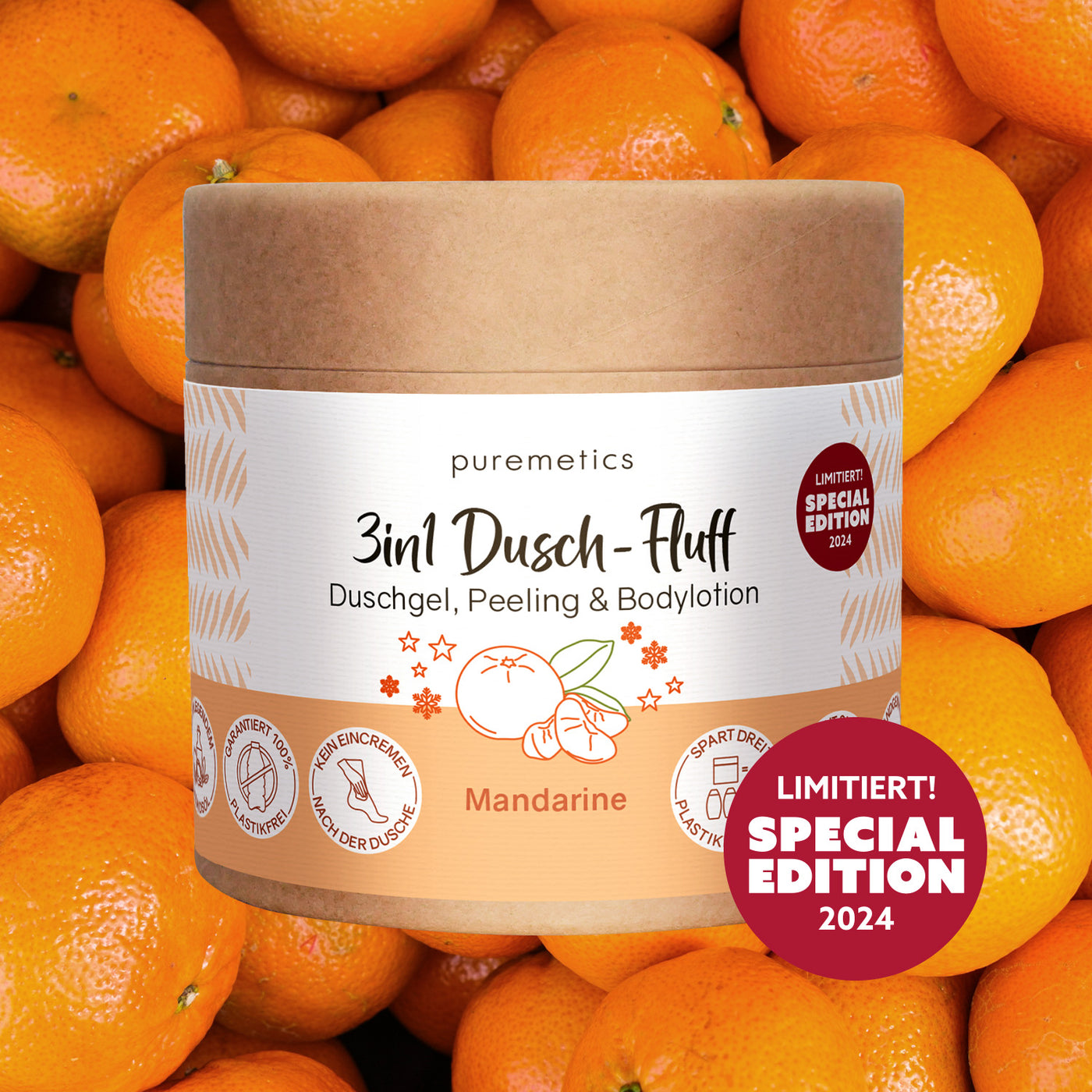 3in1 Dusch-Fluff 'Mandarine'