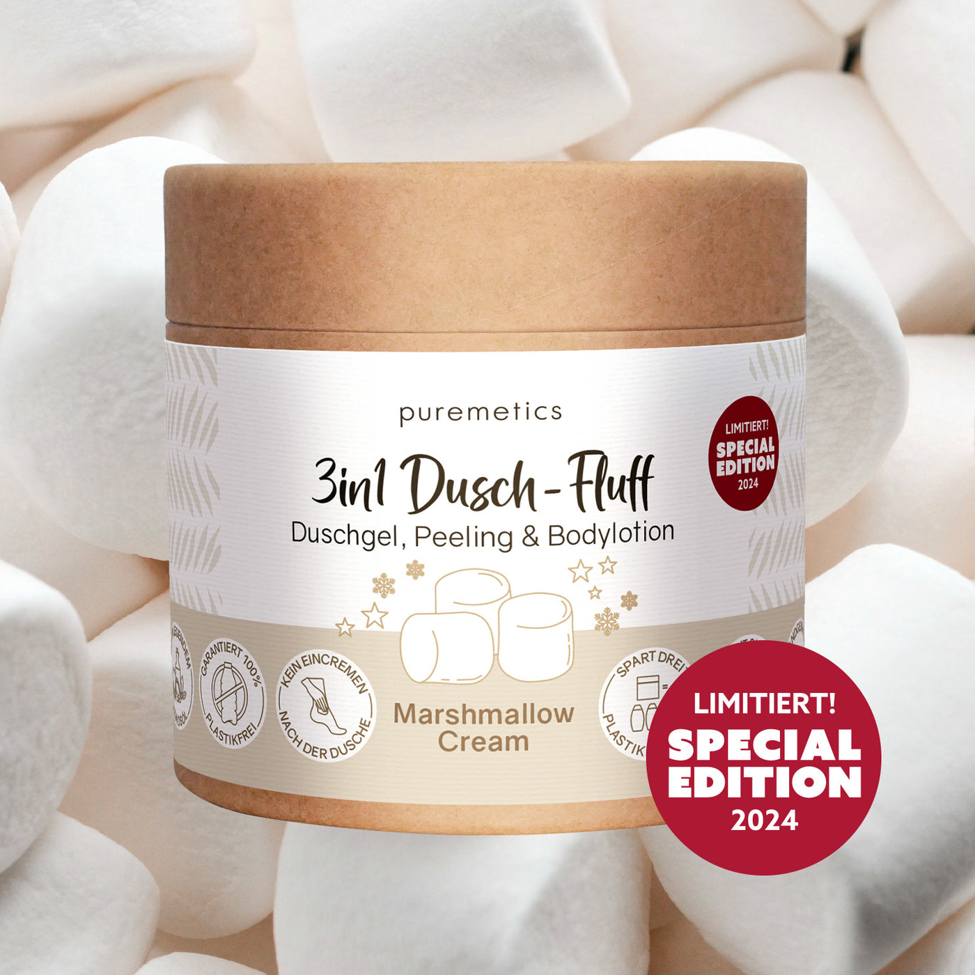 3in1 shower fluff 'Marshmallow Cream'