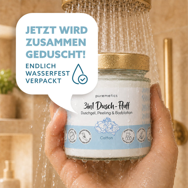 3in1 Dusch-Fluff 'Cotton' - Glas