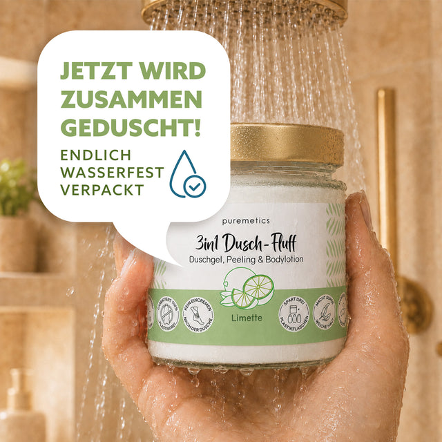3in1 Dusch-Fluff 'Limette' - Glas