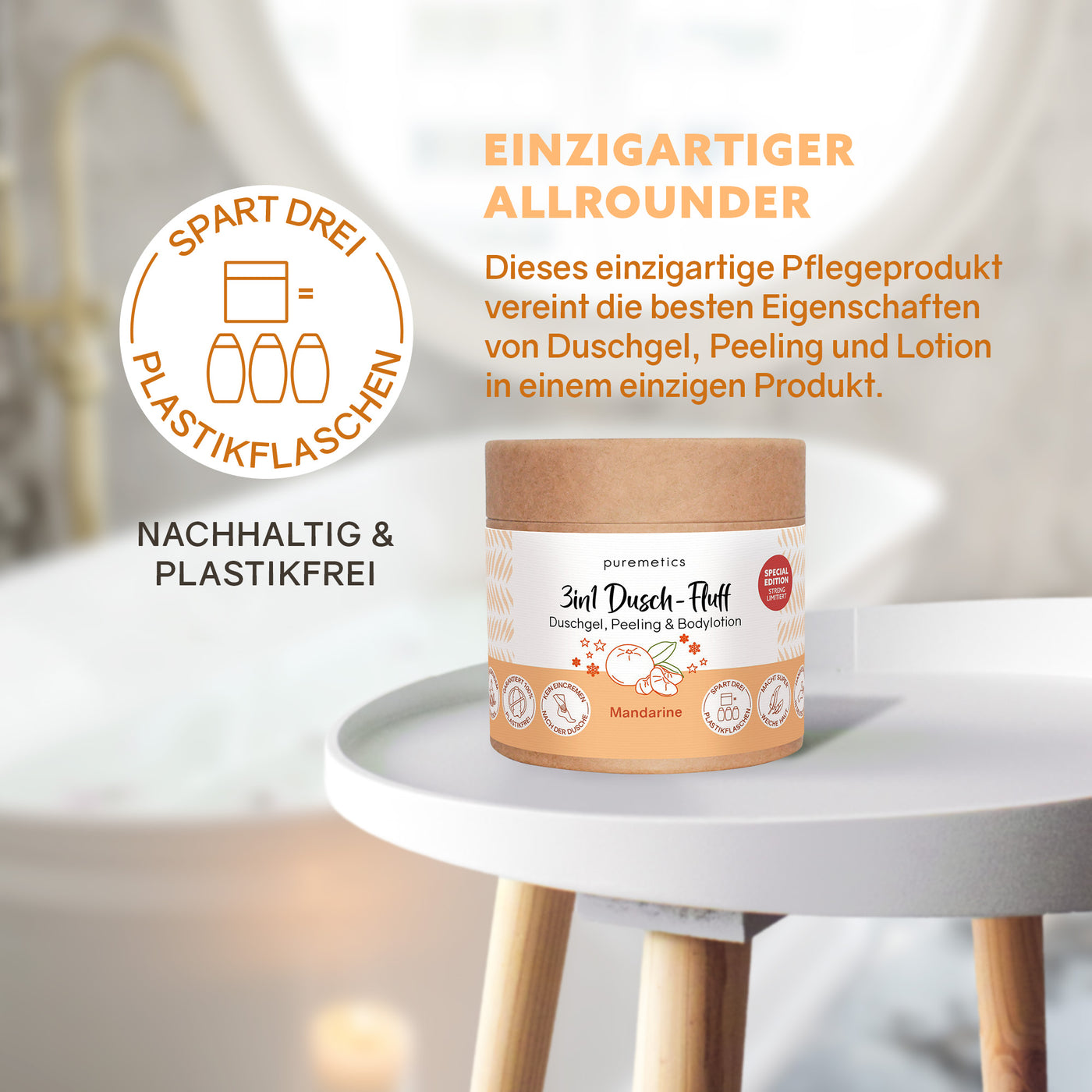 3in1 Dusch-Fluff 'Mandarine'