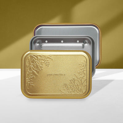Seifenbox mit Abtropfeinsatz 'Matt-Gold Floral'