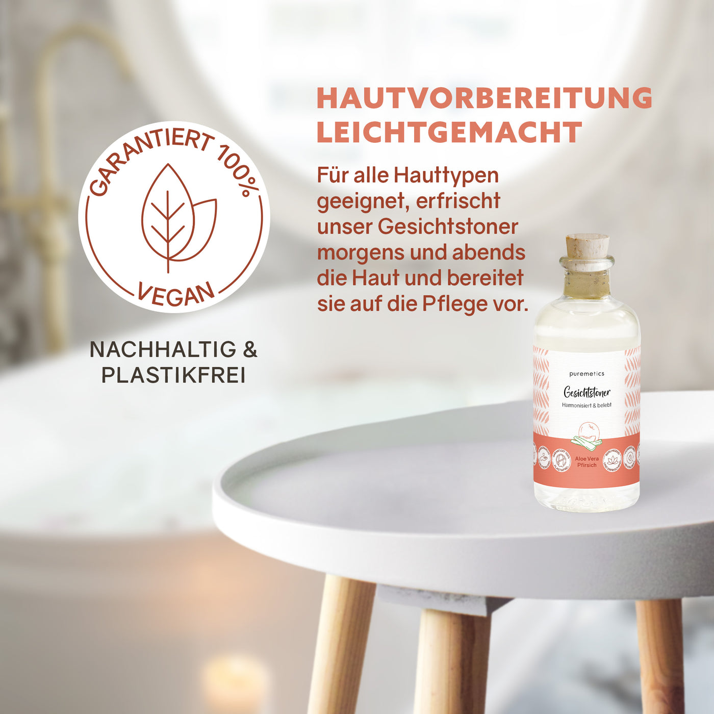 Gesichtstoner 'Aloe Vera Pfirsich'