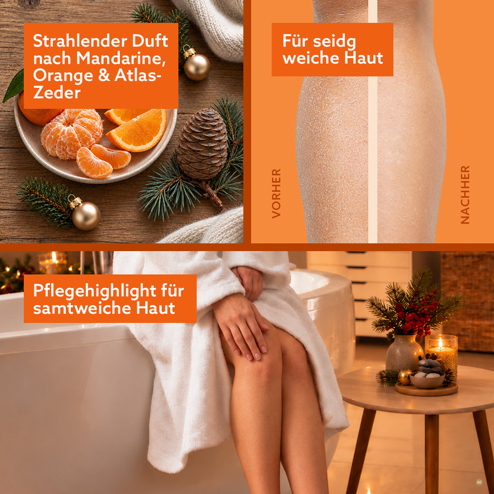 3in1 Dusch-Fluff 'Mandarine Atlas: Mandarine, Orange & Atlas-Zeder'