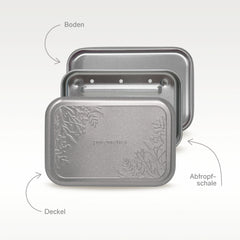 Boîte à savon avec insert drainant 'Matt Silver Floral'