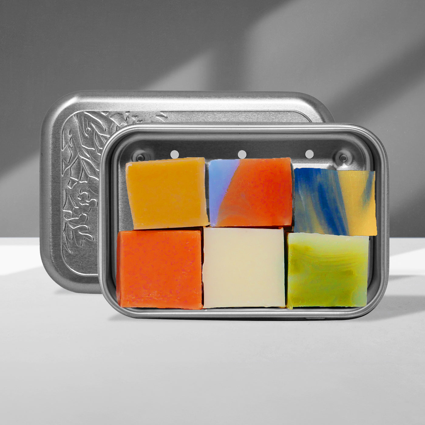 Coffret test 'Minis à savon avec boîte à savon argent'